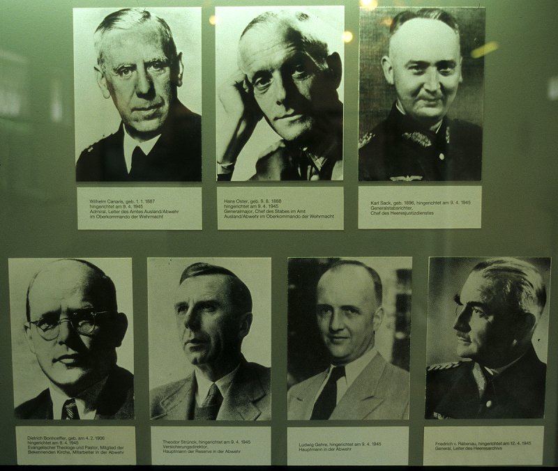 Dietrich Bonhoeffer, Wilhelm Canaris, Hans Oster, Karl Sack, Ludwig Gehre, Friedrich von Rabenau, Theodor Strünck