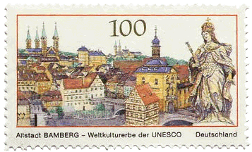 Briefmarke mit der Bamberger Altstadt