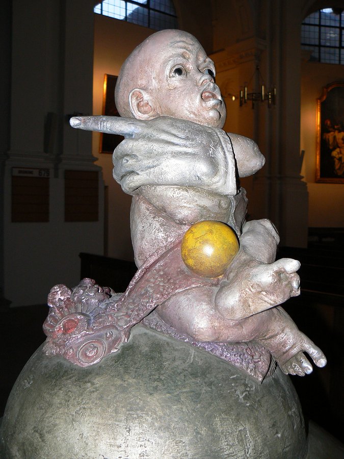 Taufstein in der evangelischen Kirche St. Stephan (Stephanskirche) in Bamberg