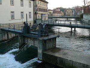 Der Fluss Regnitz in Bamberg