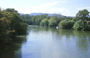 Der Fluß Argens im Mündungsdelta