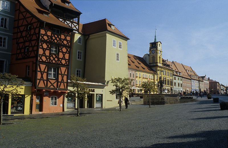 Egerer Marktplatz mit Stöckl und Historischem Rathaus
