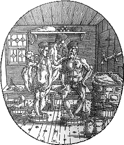 Heilmethode des Schröpfens beim Bader