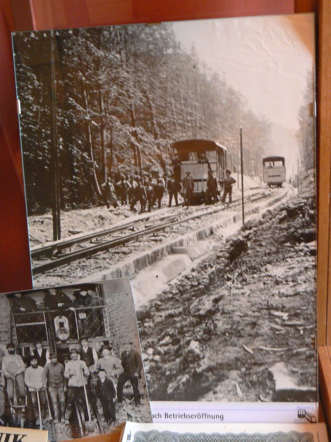 Bauarbeiten der Heidelberger Bergbahn 1907
