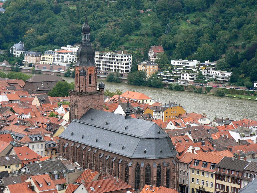Heiliggeistkirche vom Heidelberger Schloss gesehen
