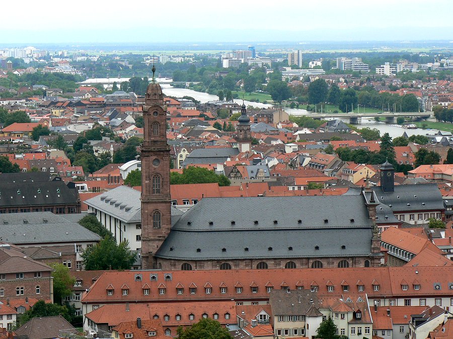 Jesuitenkirche vom Heidelberger Schloss gesehen