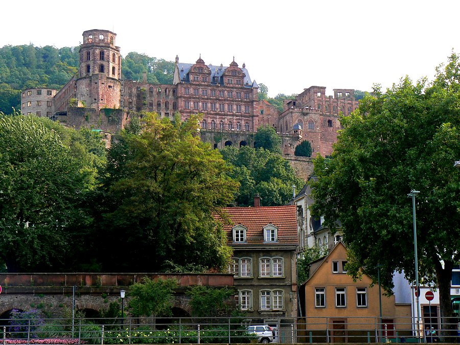 Heidelberger Schloss vom aus Neckar gesehen