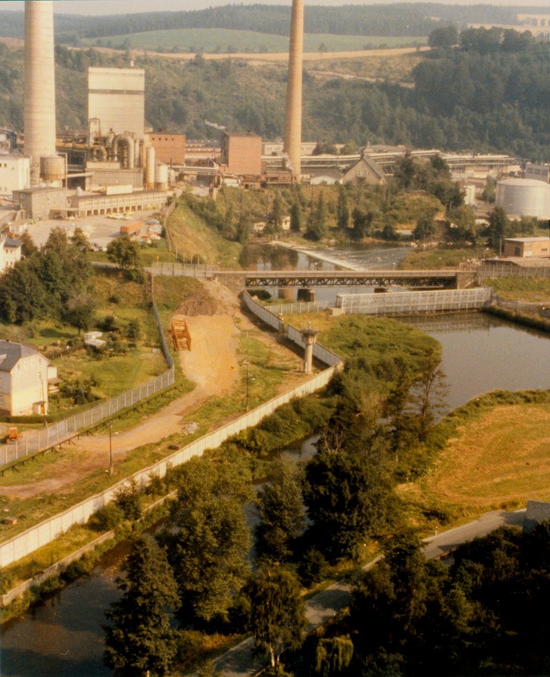 Flusssperre bei der Papierfabrik Blankenstein