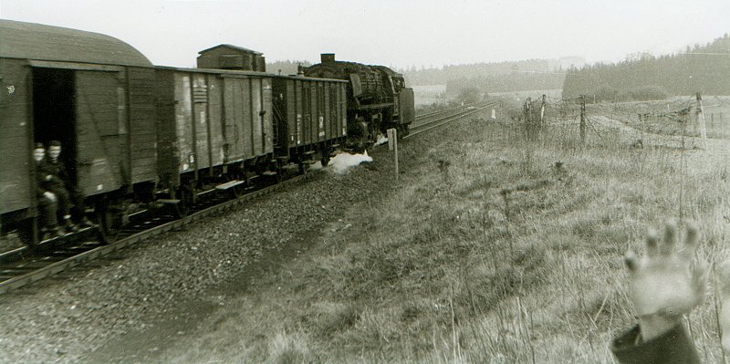 Dampflokomotive am Eisenbahn-Grenzübergang Hof - Gutenfürst