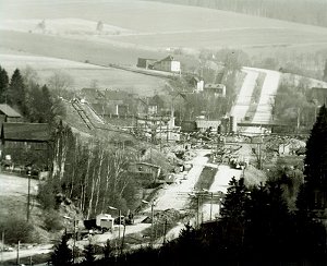 Grenzübergang Rudolphstein im Bau 1965