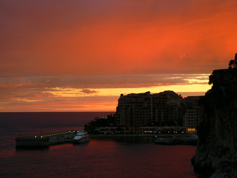 Port de Fontvieille im Abendrot