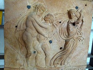 Silenos, Eros und eine Mänade
