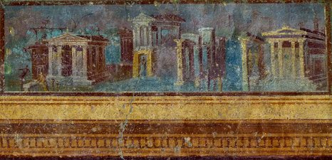 Fresko von Bauten in Oplontis