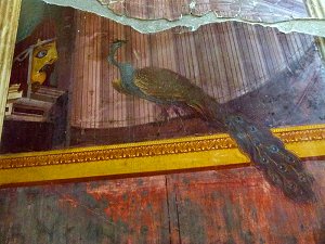 Antikes Pfauen-Fresko