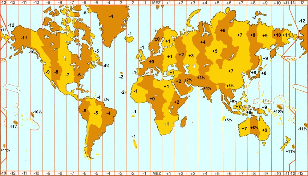 Zeitzonenkarte, Weltzeit