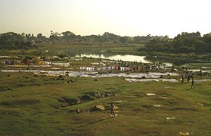 Wäscher am Cooum River bei Chennai (Madras)