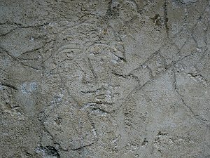 Legende der Heiligen Reparata als Graffiti