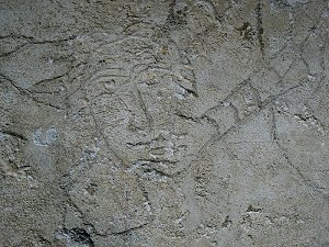 Legende der Heiligen Reparata als Graffiti