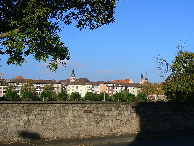 Blick vom Mainufer zur Würzburger Altstadt
